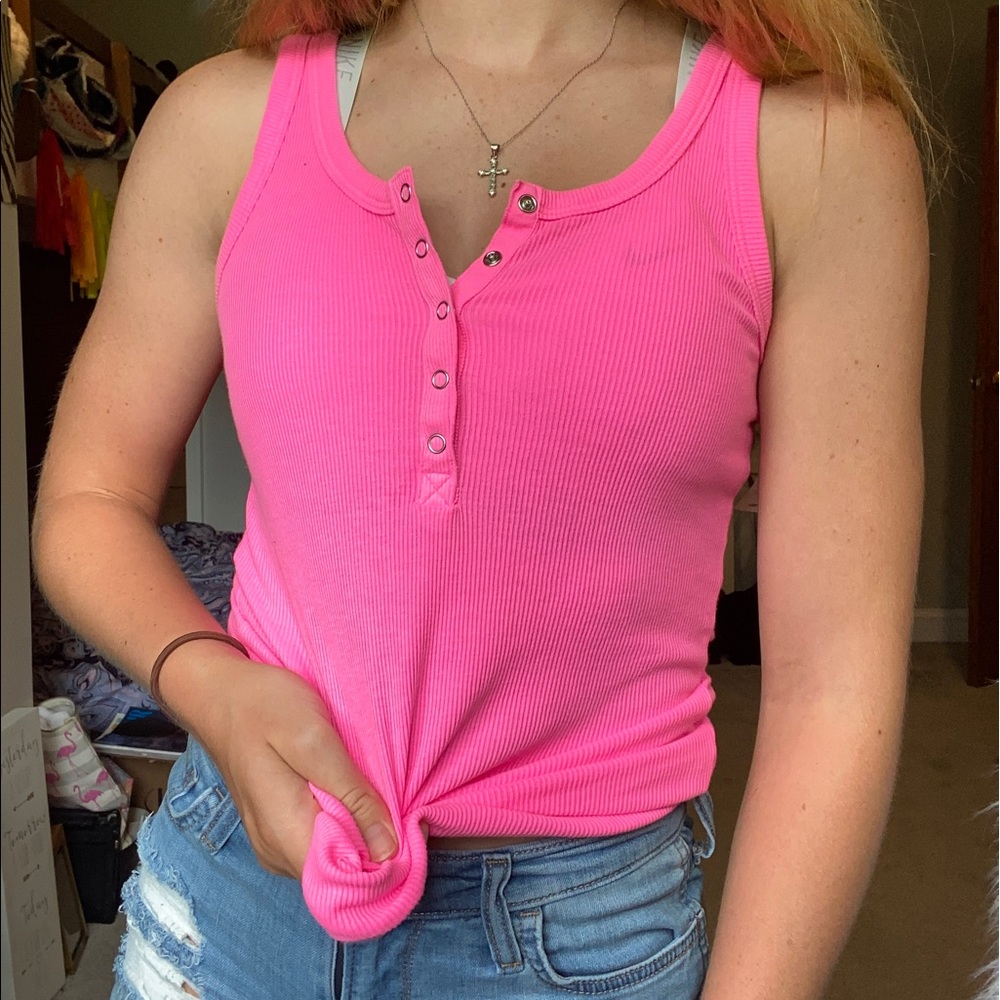 neon pink tank